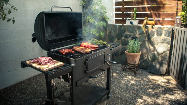 An unattended BBQ grill.