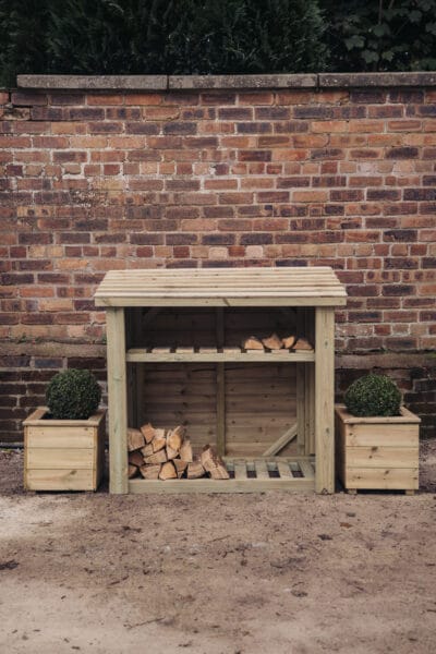 Log Store with Kindling Shelf 4ft x 4ft